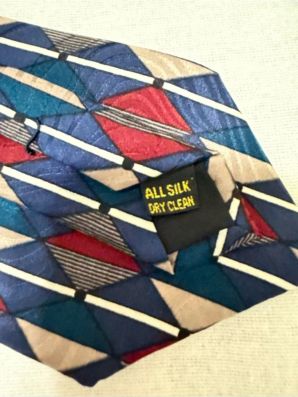 Vintage Karl Lagerfeld 100% Silk Geometric Necktie
